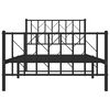 vidaXL Cadre de lit m&eacute;tal sans matelas et pied de lit noir 100x200 cm