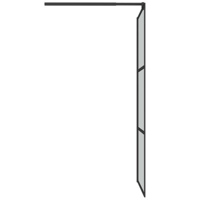 vidaXL Paroi de douche avec étagère Noir 100x195cm Verre ESG&Aluminium