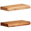 vidaXL &Eacute;tag&egrave;res murales 2 pcs 30x20x3,5 cm bois massif d'acacia