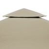 vidaXL Recouvrement de remplacement d'auvent 310 g/m² Beige 3x3 m