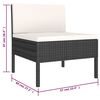 vidaXL Salon de jardin 6 pcs avec coussins r&eacute;sine tress&eacute;e noir