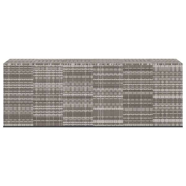 vidaXL Bo&icirc;te &agrave; coussins de jardin R&eacute;sine tress&eacute;e 291x100,5x104 cm Gris