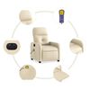 vidaXL Fauteuil inclinable de massage électrique crème tissu