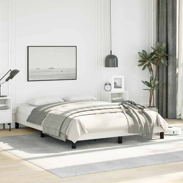 vidaXL Cadre de lit blanc 137x190 cm similicuir