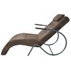 vidaXL Chaise longue avec oreiller marron tissu &agrave; l'aspect de daim