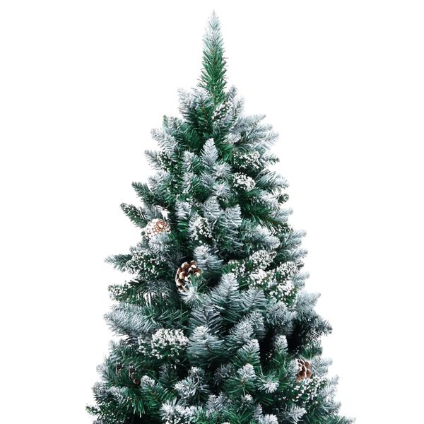 vidaXL Sapin de No&euml;l avec pommes de pin et neige blanche 210 cm