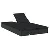 vidaXL Chaise longue &agrave; 2 places avec coussins noir r&eacute;sine tress&eacute;e