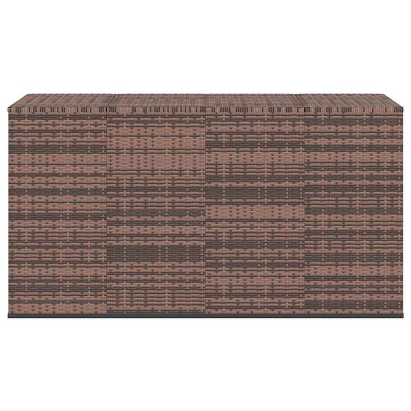 vidaXL Bo&icirc;te &agrave; coussins de jardin R&eacute;sine tress&eacute;e 194x100x103 cm Marron