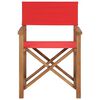 vidaXL Chaise de metteur en sc&egrave;ne Bois de teck solide Rouge