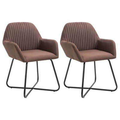 vidaXL Chaises à manger lot de 2 marron tissu