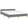 vidaXL Cadre de lit sans matelas gris fonc&eacute; tissu