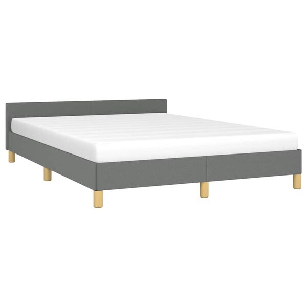 vidaXL Cadre de lit sans matelas gris fonc&eacute; tissu