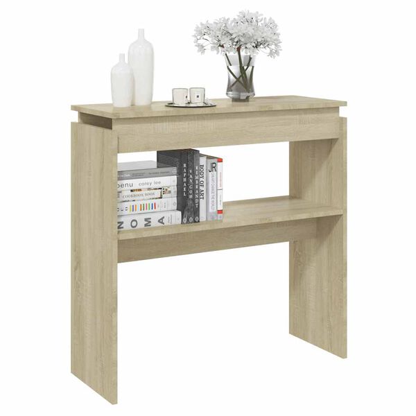 vidaXL Table console ch&ecirc;ne sonoma 80x30x80 cm bois d'ing&eacute;nierie