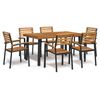 vidaXL Ensemble &agrave; manger de jardin 7 pcs bois d'acacia solide et m&eacute;tal