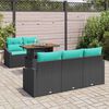 vidaXL Ensemble de salle &agrave; manger pour jardin 6 pcs Noir et Sarcelle