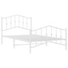 vidaXL Cadre de lit m&eacute;tal sans matelas et pied de lit blanc 100x200 cm