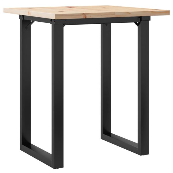 vidaXL Table à manger cadre en O 70x70x75,5cm bois de pin massif acier