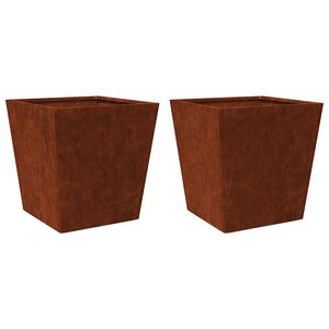 vidaXL Jardini&egrave;res 2 pcs 40x40x40 cm acier r&eacute;sistant aux intemp&eacute;ries