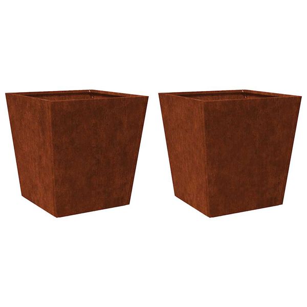 vidaXL Jardini&egrave;res 2 pcs 40x40x40 cm acier r&eacute;sistant aux intemp&eacute;ries
