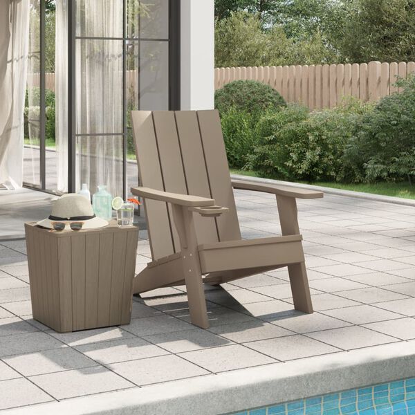 vidaXL Chaise de jardin Adirondack marron clair 75x88,5x89,5 cm PP