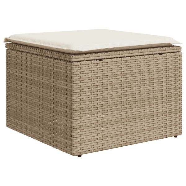 vidaXL Salon de jardin avec coussins 12 pcs beige r&eacute;sine tress&eacute;e