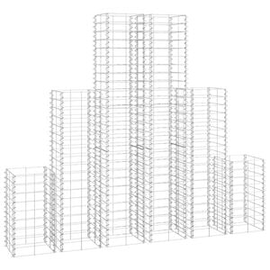 vidaXL 6 gabions en fil galvanisé