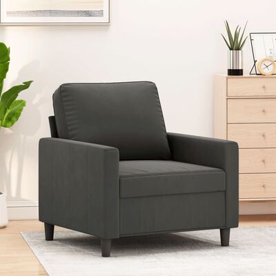 vidaXL Fauteuil Gris foncé 60 cm Velours