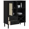 vidaXL Buffet SENJA aspect rotin noir 90x40x112cm bois massif de pin