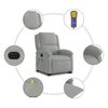 vidaXL Fauteuil inclinable de massage électrique gris clair velours