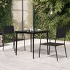 vidaXL Table à dîner de jardin Noir 80x80x74 cm Acier et verre