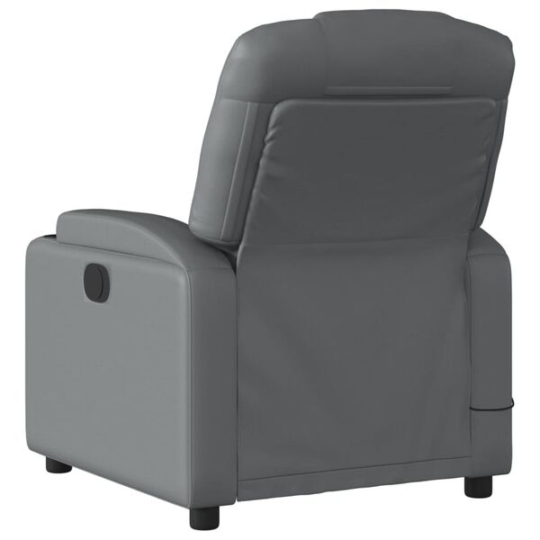 vidaXL Fauteuil de massage inclinable gris similicuir