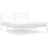 vidaXL Cadre de lit m&eacute;tal sans matelas et t&ecirc;te de lit blanc 135x190 cm