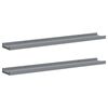 vidaXL &Eacute;tag&egrave;res &agrave; rebord pour cadre photo 2 pcs Gris 80x9x3 cm MDF
