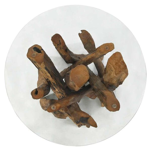 vidaXL Table basse Bois flottant de teck massif 60 cm