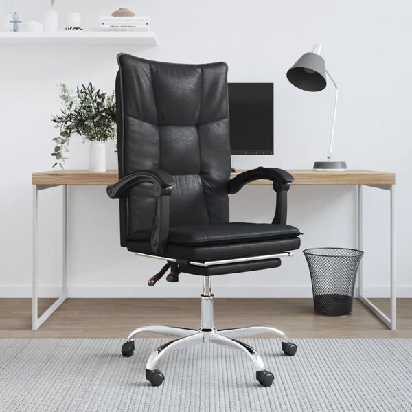 vidaXL Fauteuil inclinable de bureau noir similicuir