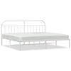 vidaXL Cadre de lit m&eacute;tal sans matelas et t&ecirc;te de lit blanc 193x203 cm