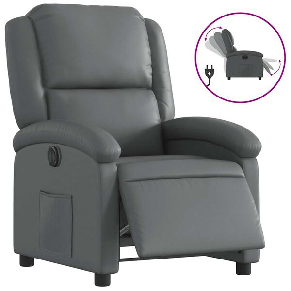 vidaXL Fauteuil inclinable &eacute;lectrique gris similicuir