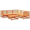vidaXL Salon de jardin 6 pcs cire marron bois de pin massif