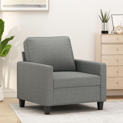 vidaXL Fauteuil Gris foncé 60 cm Tissu