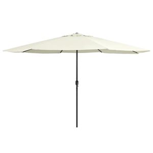 vidaXL Parasol de jardin avec mât en métal 390 cm blanc sable