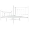 vidaXL Cadre de lit métal sans matelas et pied de lit blanc 100x190 cm