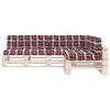 vidaXL Coussins de canap&eacute; palette lot de 7 Motif &agrave; carreaux rouge