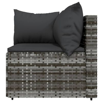 vidaXL Salon de jardin 4 pcs avec coussins Gris Résine tressée