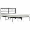 vidaXL Cadre de lit m&eacute;tal sans matelas avec t&ecirc;te de lit noir 150x200cm
