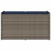 vidaXL Banc de rangement extérieur coussin gris 100 cm résine tressée