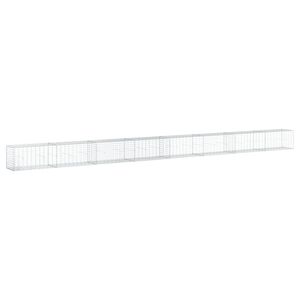 vidaXL Panier gabion avec couvercle 800x50x50 cm fer galvanis&eacute;