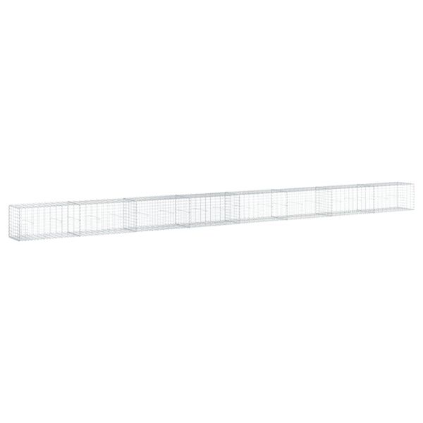 vidaXL Panier gabion avec couvercle 800x50x50 cm fer galvanis&eacute;