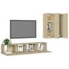 vidaXL Ensemble de meubles TV 4 pcs Ch&ecirc;ne sonoma Bois d'ing&eacute;nierie