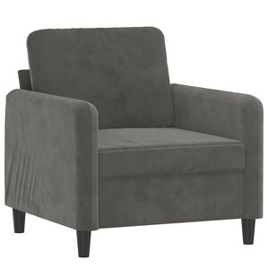vidaXL Fauteuil Gris fonc&eacute; 60 cm Velours