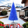 vidaXL Sapin de No&euml;l artificiel avec support bleu 240 cm PVC